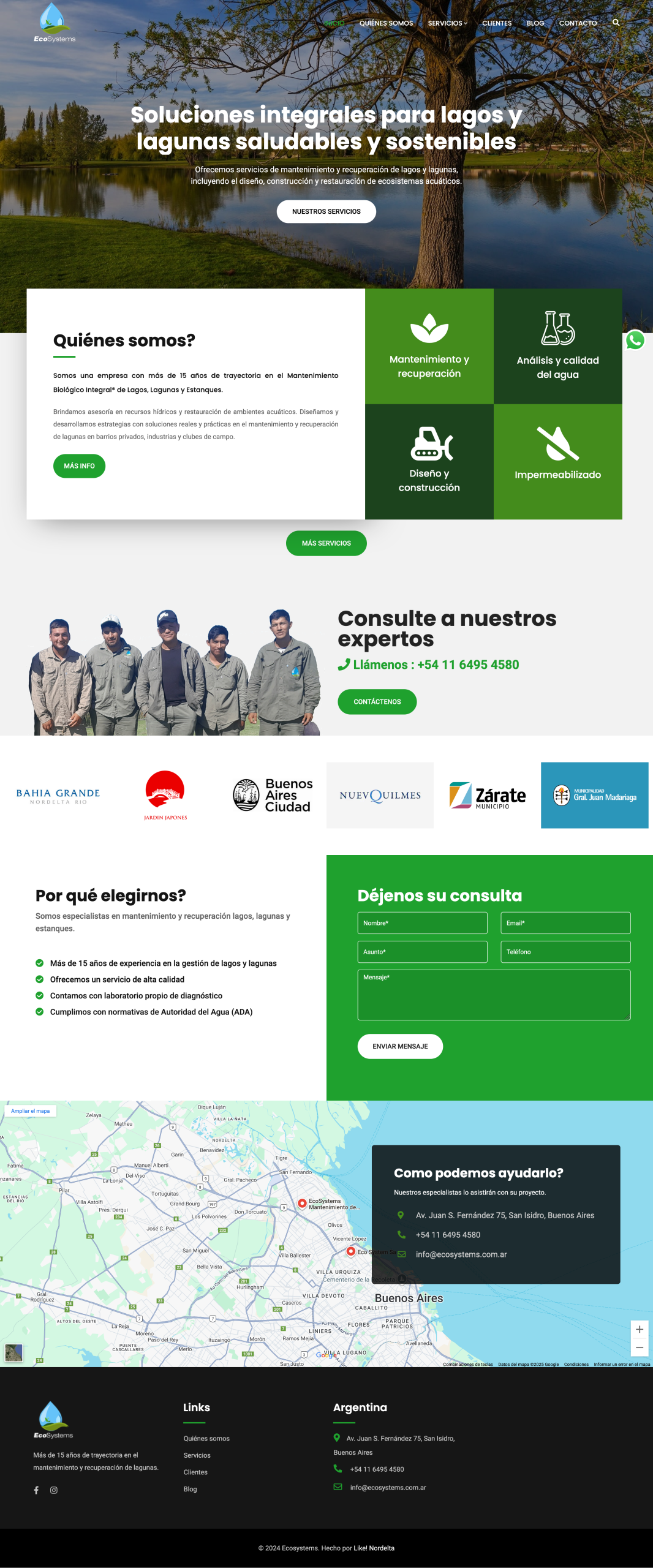 Ecosystems — sitio web desarrollado por MinderLab